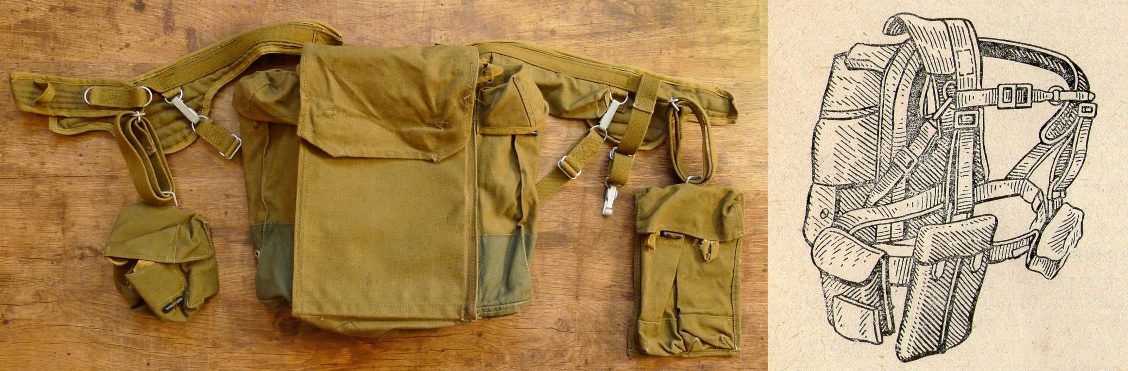 Рюкзак десантника зразка 1954 року і розвантажувальна система до нього (РД-54), якими користувалися аж до самого розпаду СРСР