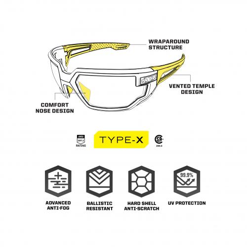 Mechanix Eyewear "Tactical Type-X" (Black Frame, Clear Lens)