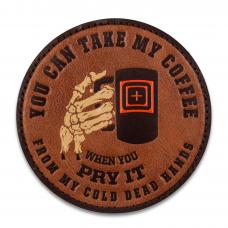 Нашивка 5.11 Tactical "Cold Dead Hands Coffee Leather Patch"
