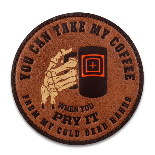Нашивка 5.11 Tactical "Cold Dead Hands Coffee Leather Patch", 92185-108 - Prof1group Нашивка 5.11 Tactical "Cold Dead Hands Coffee Leather Patch", 92185-108