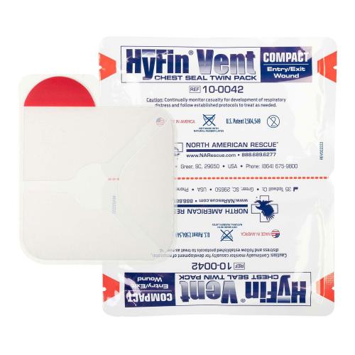 Пластырь окклюзионный "HyFin Vent Compact Chest Seal Twin Pack" (2 шт в комплекте)