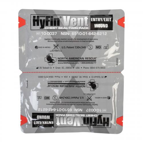 Пластырь окклюзионный "HyFin Vent Chest Seal Twin Pack" (2 шт в комплекте)