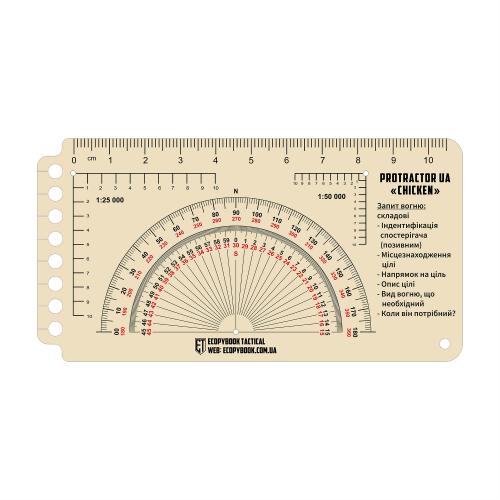 Лінійка тактична Ecopybook Tactical® "Protractor UA Chicken", ET-ruler-7 - Prof1group Лінійка тактична Ecopybook Tactical® "Protractor UA Chicken", ET-ruler-7