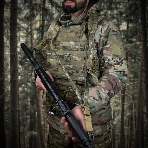 RAGNAROK three-point weapon belt with a wide shoulder pad "KRAKEN" carbine, RRM3K