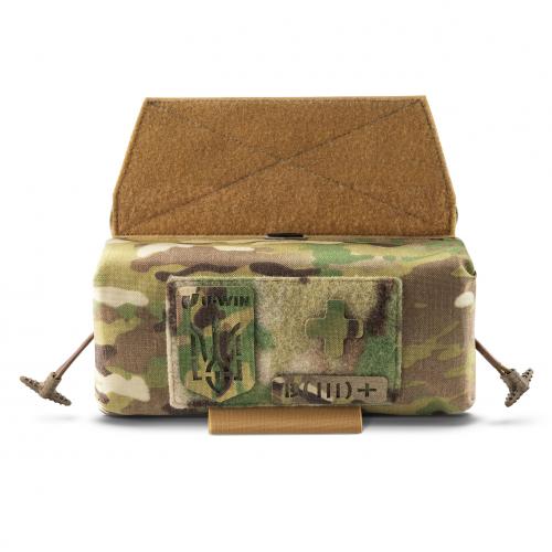 Horizontal tunnel first aid pouch with the ability to install ballistic protection U-WIN PRO, PH-TUN-MED-MC