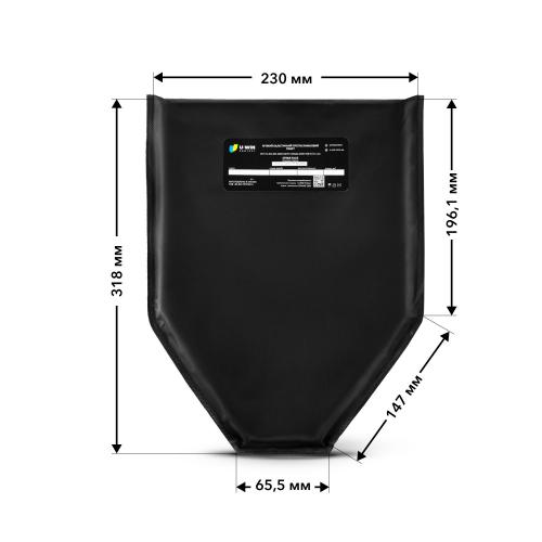 Балістичний пакет під фартух / напашник U-WIN BASE НВМПЕ Dyneema USA / Площа захисту 6,2 дм.кв, PH-BAL-LLAP-BASE-BK