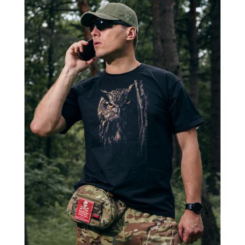 Military style T-shirt "Owlr", UA281-29891-BK-SV