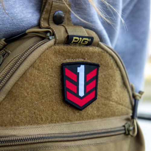 Нашивка на липучке "PROF1Group® Logo Woven Patch", PROF1-P01-RB