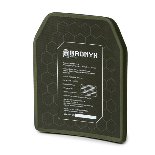 Бронеплита Bronyx® "6 клас за ДСТУ" (SiC+НВМПЕ), BRO-CAP6R-M-SIC-B