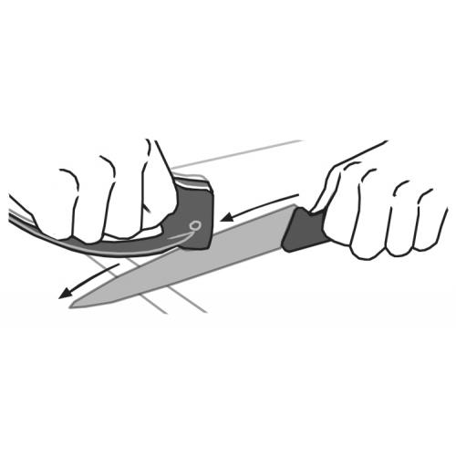 Sharpener for a knife D-shaped