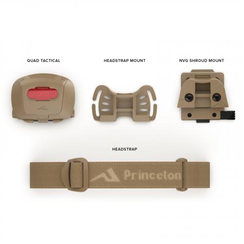 Ліхтар налобний Princeton Tec® "Quad Tactical MPLS Tactical Headlamp", QUAD-NOD-TAN
