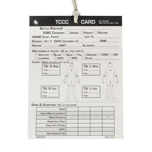 Карточка раненого NAR® "TCCC Card", ZZ-0262