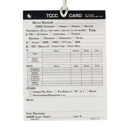 Карточка раненого NAR® "TCCC Card", ZZ-0262