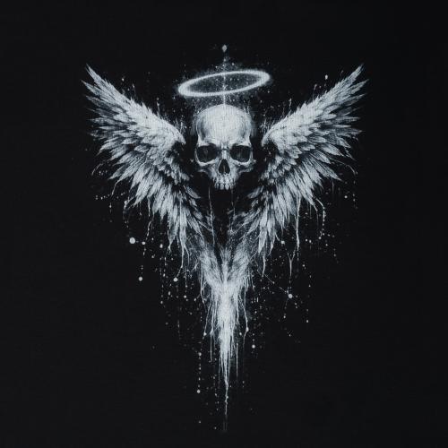 Футболка с рисунком "Angel Skull", UA281-29898-BK-AGS