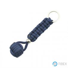 Monkey Fist Paracord Keychain with Stainless Steel Bead, Blue