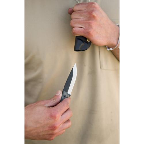TOPS KNIVES Mini Scandi Knife 2.5 Black Linen Micarta