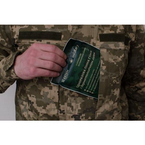 Одноразовая пенная губка "Estem Military" с полотенцем