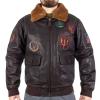 Sturm Mil-Tec "Flight Jacket Top Gun Leather with Fur Collar"