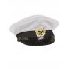 WHITE NAVY VISOR HAT WITH INSIGNIA