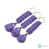 Monkey Fist Paracord Keychain with Stainless Steel Bead, Purple Noise