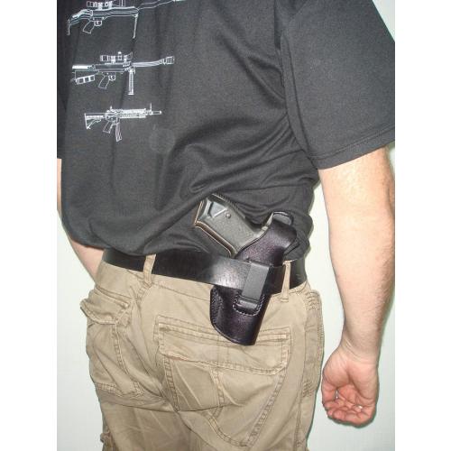 Holster leather belt with bracket