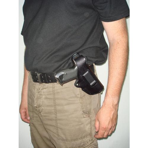 Holster leather belt with bracket