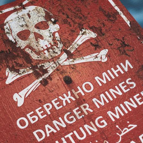 Military style T-shirt "Dangerous Mines", UA281-29891-TN-DNG