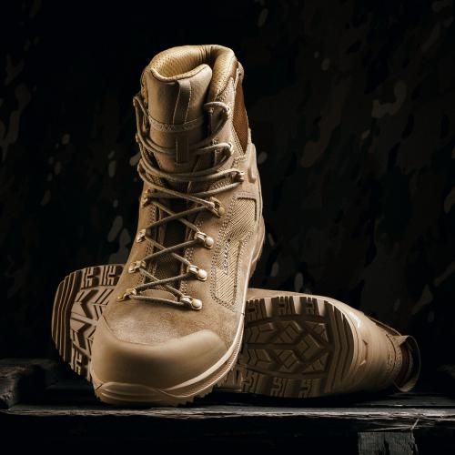 Scarponcini Tattici Lowa Breacher S GTX Mid Coyote, Gore-Tex, Tomaia In Pelle, Chiusura A Stringhe, Taglia 44.5