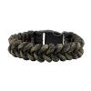 Paracord bracelet, "Piranha" weaving, black & black forest