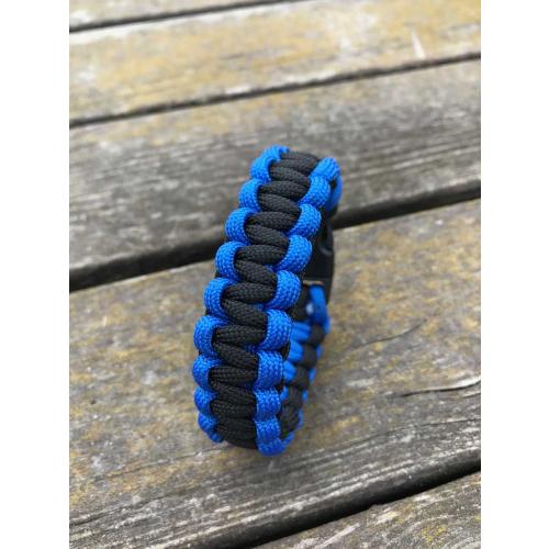 Paracord bracelet "Cobra" Survival, Black and Blue