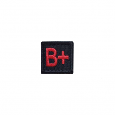 Шеврон вышитый группа крови квадратный "B (III) Rh+"