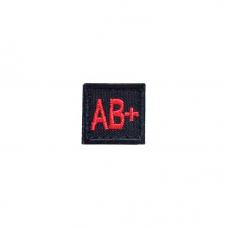 Шеврон вышитый группа крови квадратный "AB (IV) Rh+"