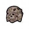 Embroidered patch "Skull in a helmet" (small) with Velcro khaki