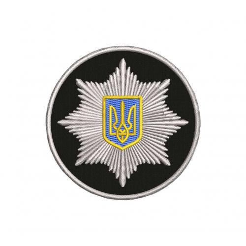 Шеврон вишитий кокарда "Поліція", UKR-BT-85