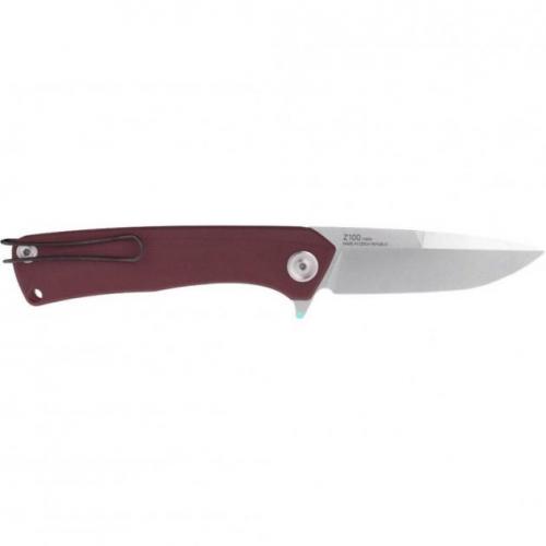 Folding knife ANV Knives "Z100" (Liner lock, G10 Red, Plain edge)