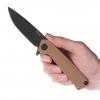 Folding knife ANV Knives "Z100" (DLC, Liner lock, G10 Coyote, Plain edge)
