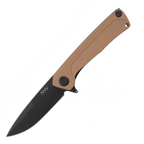 Folding knife ANV Knives "Z100" (DLC, Liner lock, G10 Coyote, Plain edge)