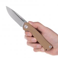 Folding knife ANV Knives "Z200" (Liner lock, G10 Coyote, Plain edge)