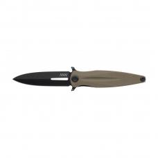 Нож складной ANV Knives "Z400" (DLC, Liner lock, G10 Olive, Plain edge)