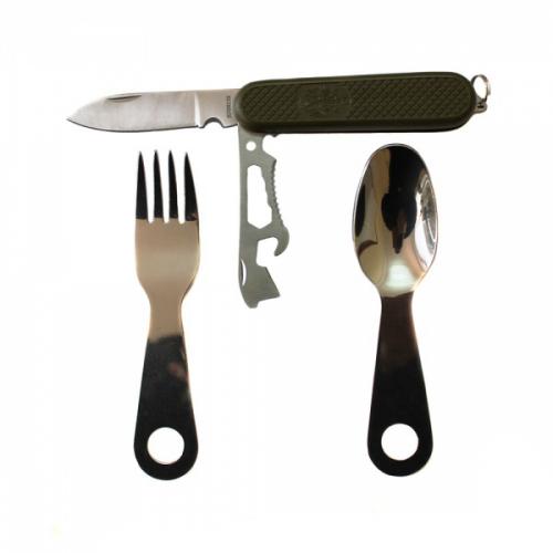 Table set with a knife in a case