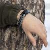 Paracord bracelet "Piranha" Survival, Black and Grey