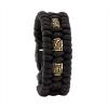 Paracord bracelet Runes with hand-cast brass beads, black