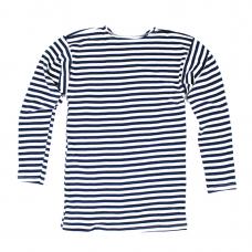 Striped vest (Telnyashka) with long sleeves naval Navy (knitted)