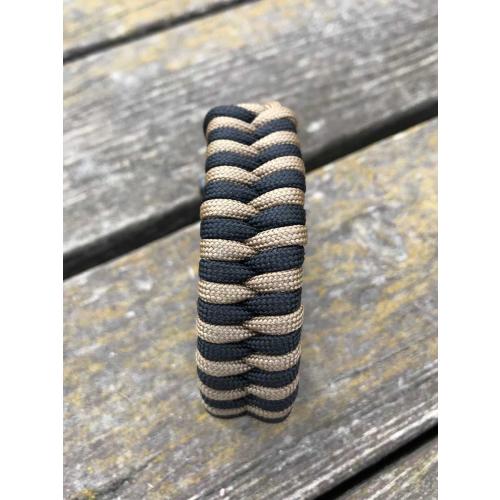 Paracord bracelet "Fish" Survival, Black and Coyote brown