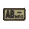 Шеврон гумовий група крові  "AB NEG-" на липучці, PV9014