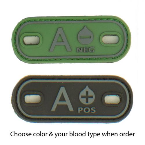 Шеврон гумовий на липучці P1G-Tac група крові "Blood Type" (2 шт. в компл.)
