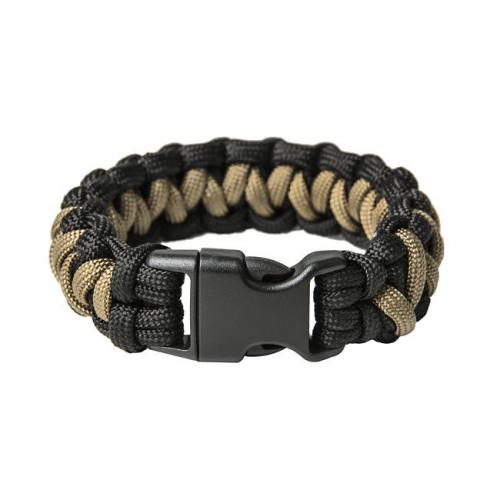 Paracord bracelet "Solomon" survival, Black/Coyote