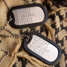 Typing text on 1 Dog-Tag